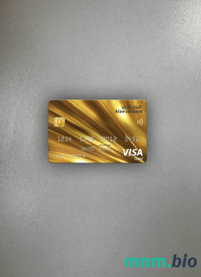 Saudi Arabia Alawwal bank visa gold card wygląd fotograficzny skan PSD + zdjęcie